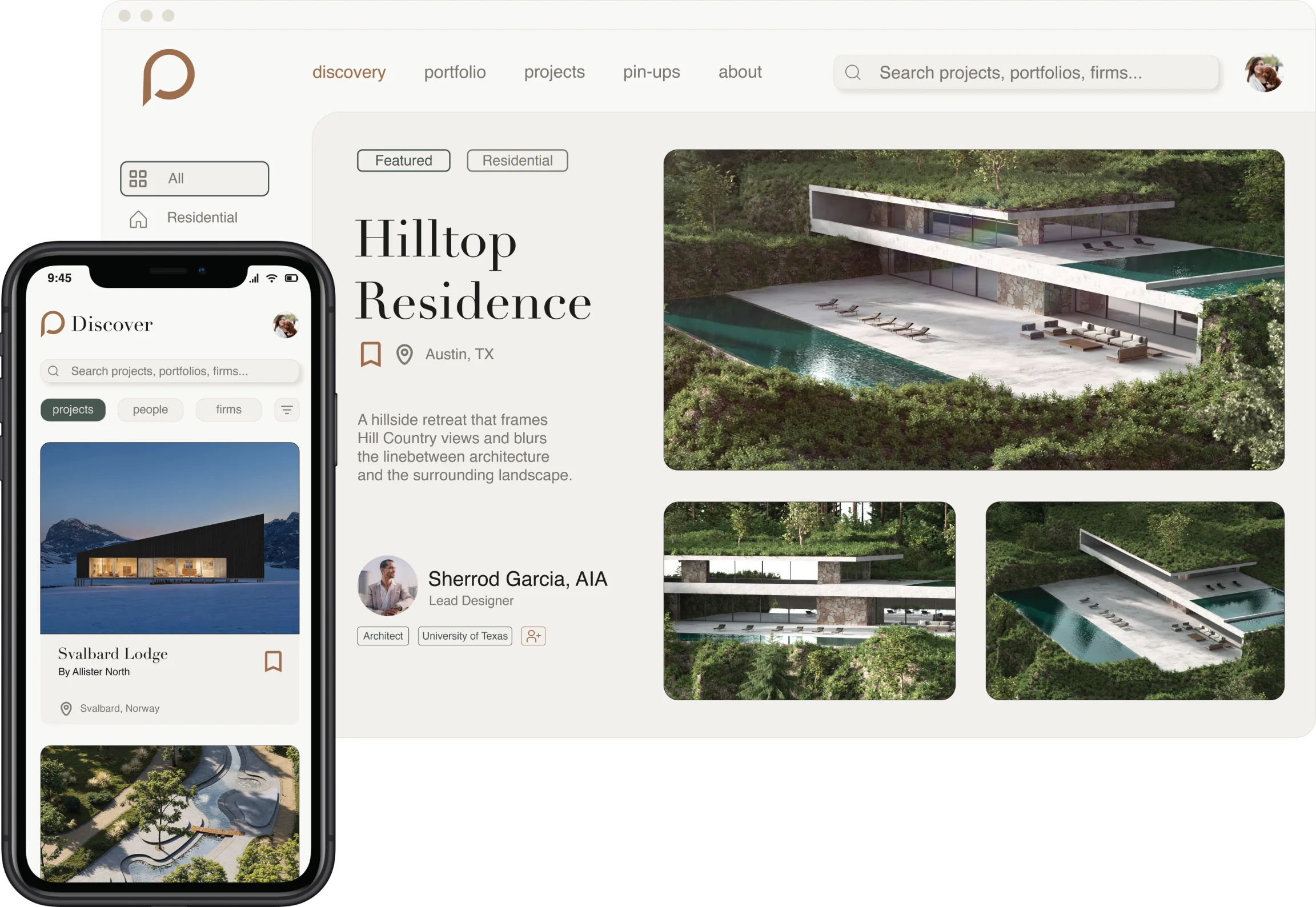 Preview of the Palladio Portfolio discovery interface